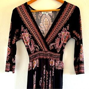 Patterned Black Dress